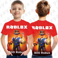 2023 Robloxs เสื้อยืดเด็กเสื้อผ้าเด็กพิมพ์ลาย3D เด็กหญิงเด็กชายฤดูร้อน