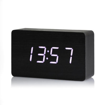 【Worth-Buy】 นาฬิกาอิเล็กทรอนิกส์หน้าจอแสดงอุณหภูมิ Usb ควบคุมเสียงด้วยนาฬิกาดิจิทัลไม้ Led Despertador ขนาดเล็กสุดน่ารัก