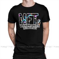 High Quality Men Ntf Black T-Shirt Where Art Meets Technology Pure Cotton Shirt Tees Harajuku Tshirt