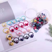 【CW】 40PCS Cartoon Resin Children  39;s Ponytail Elastic Hair Bands Fashion Accessories HeadWear