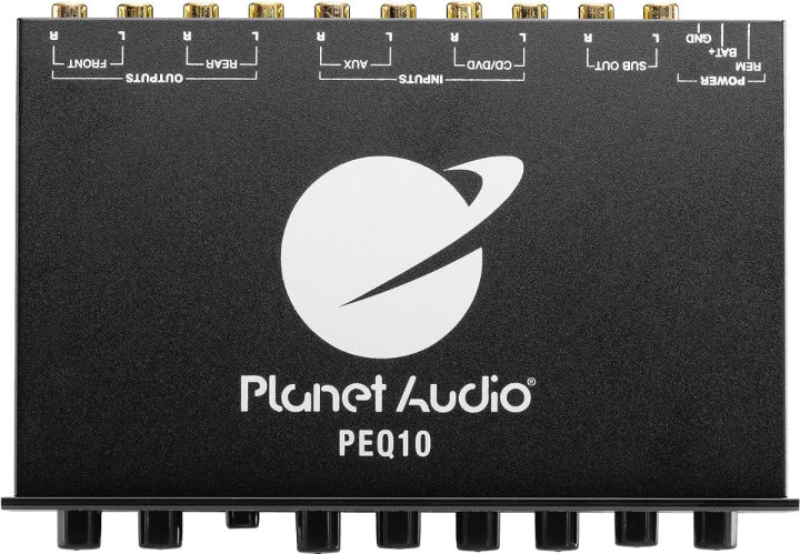 planet-audio-peq10-car-audio-equalizer-4-band-pre-amp-half-din-subwoofer-output-with-adjustable-filter-fixed-bands-remote-subwoofer-level-control-dps-processor-4-band-eq