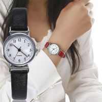 Classic Ladies og Round Casual Women Leather Strap Quartz Watch