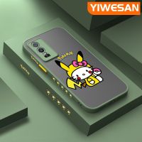 YIWESAN เคสสำหรับ VIVO Y76 5G เคส Y74s Y76s 5G ลายการ์ตูนปิกาจูบางๆน่ารักมีน้ำค้างแข็งโปร่งใสแข็งขอบสี่เหลี่ยมกันกระแทกปลอกซิลิโคนคลุมทั้งหมดเคสนิ่มสำหรับปกป้อง