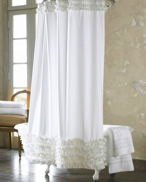 new-to-the-home-decoration-bathroom-shower-curtain-waterproof-waterproof-solid-wood-polyester-fabric-lace-shower-curtain-elegant