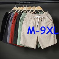 COD ✴ vffe899 Plus Size Shorts for Men L-9XL Seluar Pendek Linen Lelaki Seluar Pantai Saiz Besar Murah