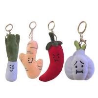 Key Chain Plush Toy Food Simulation Garlic Scallion Ginger Food Key Ring Soft Creative Vegetables Key Chain Backpack Pendant Christmas Birthday Gift thrifty