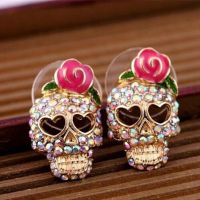 【YF】▼  Exaggerated Stud Earrings Personality Rhinestone Earring Punk Ear Jewelry Brincos