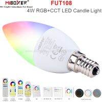 Mier FUT108 4วัตต์ RGB CCT เทียนหลอดไฟ E14ฐาน AC110V 220โวลต์หลอดไฟ LED 2.4กรัมสมาร์ทแสงระยะไกล Wifi APP Alexa การควบคุมเสียง