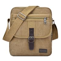 Mens Travel Bag Canvas Casual Shoulder Crossbody Bags Hight Qualtiy Outdoor Bags Men Wearable Retro Zipper Sling Bag