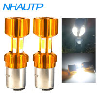 NHAUTP 2ชิ้น B35 BA20D LED รถจักรยานยนต์หลอดไฟหน้า Hilo Beam H6ซัง Moto จักรยานยนต์รถ A โคมไฟหัวสีขาว1500LM 12-30โวลต์