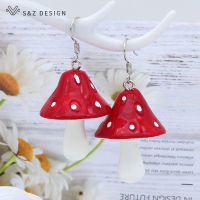 S&amp;Z DESIGN New Acrylic Mushroom Dangle Earrings For Girls Women Lovely Jewelry Children Birthday Gift Quality Drop Earrings