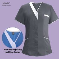 Hospital Medical Short Sleeve Working Tops Nursing T Shirt Scrub Tops nursing Work Clothes Doctor Costume Women XS-XXL Pullovers