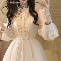 【hot】❈  2023 Brand New Collar Sleeve Transparent Waist Layered Vestidos