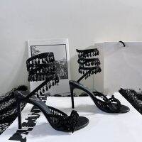 New peep-toe pearl set auger spring shoes snake winding bracelet high-heeled sandals heels direct selling party