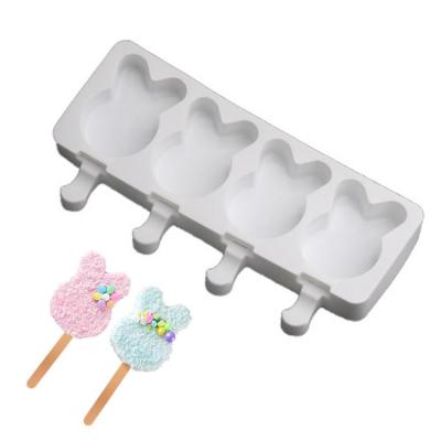 Popsicle Molds Ice Cream Bear Mold Cheese Stick Mold Silicone Lollipop Mold 4 Cavities Homemade Popsicle Maker Ice Cream Bear Mold reliable