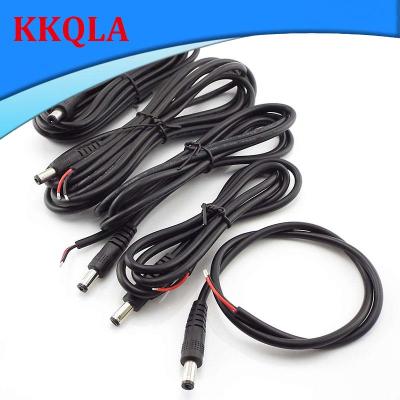 QKKQLA 5pcs 2pin 12V DC Male Power Pigtail Cable 5.5x2.1mm Male Jack Cord DIY DC Connector For CCTV Camera  LED Strip Light