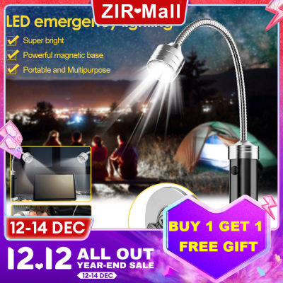 【พร้อมสต็อกแสงอย่างต่อเนื่อง6ชั่วโมง】 Zir Mall เดิม360องศาปรับ9LED ที่มีแม่เหล็ก Bendable ย่างแสงที่มีฐานแม่เหล็กสามารถใช้สำหรับการขี่จักรยาน,ตั้งแคมป์,อ่าน