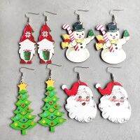 [COD] earrings Claus gnome snowman red and black plaid car lights tree sell well