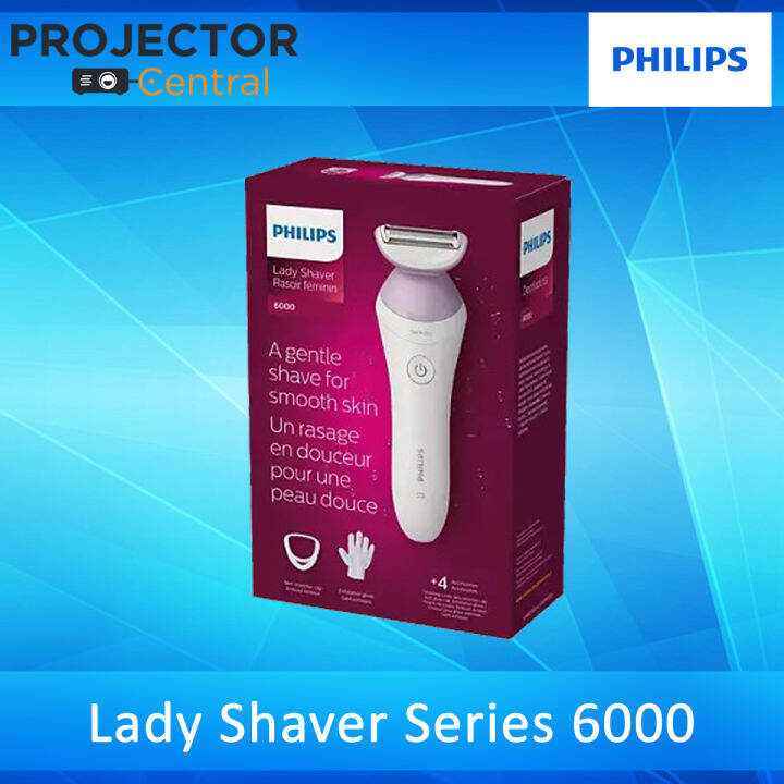 Philips Beauty Lady Electric Shaver Series 6000 BRL136/00 Cordless with 4 Accessories White