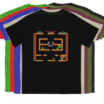 Arcade Game Fun Little Game Bubble Bobble Newest T Shirt for Men Level Camisas Pure Cotton Custom Gift Streetwear