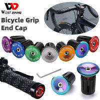 WEST BIKING จักรยาน Handlebar End Plugs Alunimum Alloy Road Bike MTB Handle Bar End Cap 22-24mm Bike Grip Cover Cycling Accessories-Sediue