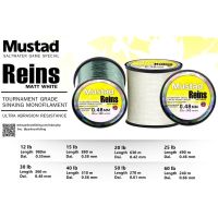 สายเอ็น Mustad รุ่น Reins เขียวขี้ม้าและขาวใส