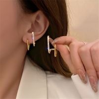 Irregular U Shaped Piercing Earrings For Woman Korean Crystal Fashion Jewelry High Quality Earrings 2023 New Wholesale