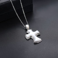 Stock Clearance Natural Freshwater Pearl Sterling Silver Pendant Cross Design Classic Style S925 Jewelry Gifts