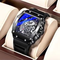 hot style New double-sided hollow Richard mechanical watch barrel-shaped middle and high school student luminous waterproof mens