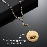 ☾❁﹊  KAABA COORDINATES NECKLACE WOMEN Personalized Arabic English Embossed Islam Pendants Stee Jewelry