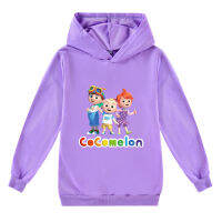 Cocomelon เสื้อกันหนาวหมวกกับกระเป๋าสำหรับเด็กหนุ่มๆสาวๆ Cocomelon กราฟิกพิมพ์ฤดูใบไม้ผลิฤดูใบไม้ร่วงเด็กผ้าฝ้ายเสื้อกันหนาวแขนยาวเสื้อกันหนาวหมวกเสื้อ W2492