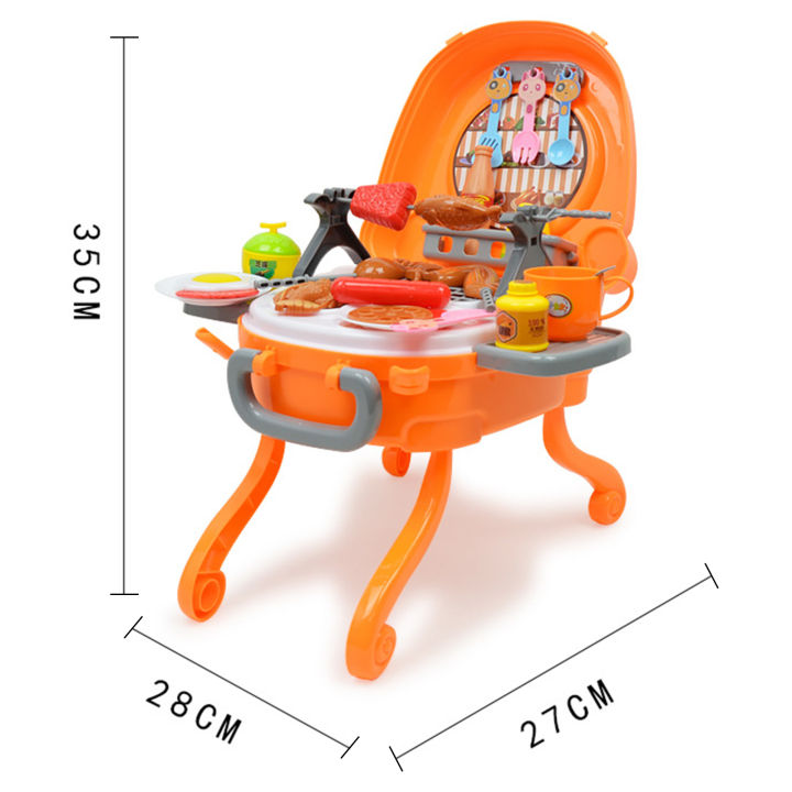 astella-ชุดของเล่นแบบพกพาสำหรับความสนุกสนานในระหว่างการเดินทางชุดของเล่นบาร์บีคิวพกพาเพื่อการเรียนรู้เรื่องอาหารและทักษะบนโต๊ะอาหารด้วยการออกแบบกระเป๋าเดินทางสร้างสรรค์ของเล่นเพลย์เฮาส์สมบูรณ์แบบ