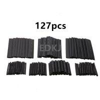 127Pcs  Black polyene capsule combined with heat shrinkable insulated cable sleeve 2:1 Electrical Circuitry Parts