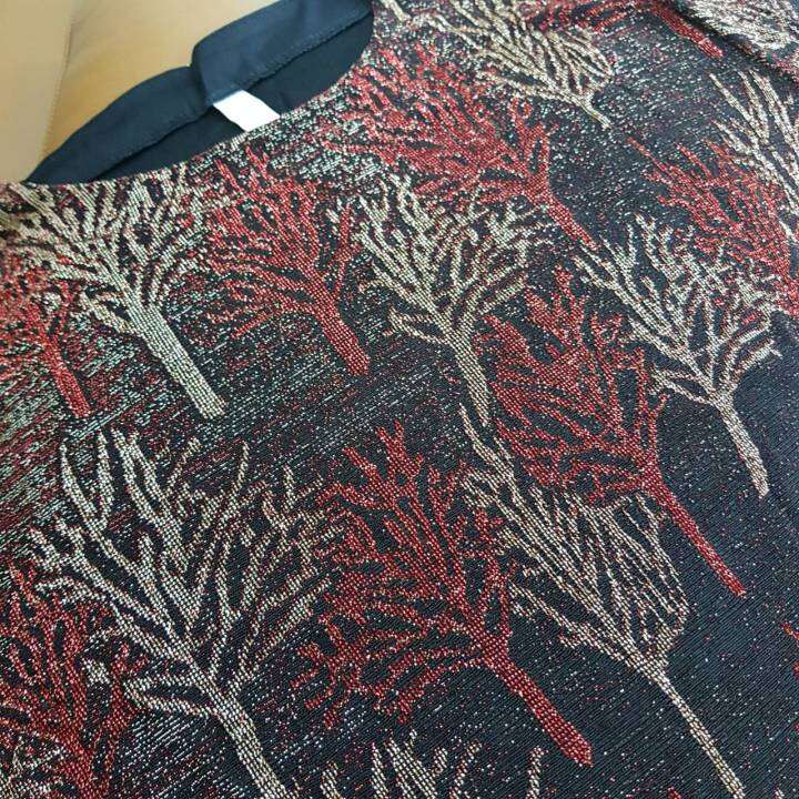 เสื้อลายต้นไม้-ผ้าสแปนเด็กซ์-มีกริตเตอร์-ใส่สบาย-เสื้อผู้ใหญ่ผู้หญิง-เสื้อคุณแม่-ผู้สูงอายุ-เสื้อคุณยาย-ของขวัญคุณแม่
