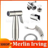 Merlin Irving Shop Hand Protable Toilet Bidet Sprayer Holder Stainless Steel Handheld Bidet Faucet Bathroom Shower Head Hose Self Cleaning