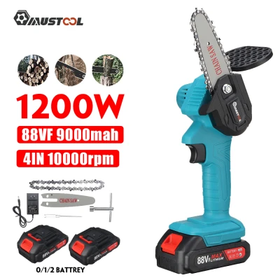 88VF 4in ไร้สายเลื่อยไฟฟ้าแบบพกพา9000MAh แบตเตอรี่ Mini Saw ไร้สาย Saw 1200W Power Saw 10000Rpm