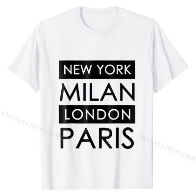 T-Shirt, New York, Milan, London, Paris Fitted Mens T Shirt Casual Tops Shirts Cotton Party