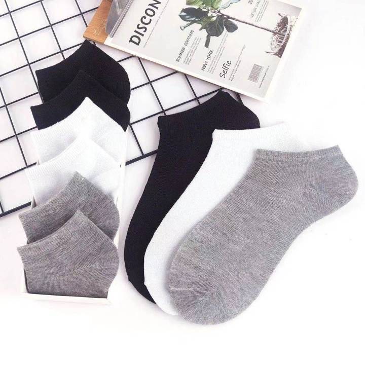 จัดส่งจากไทย-mens-socks-women-socks-10-pairs-ถุงเท้า-ถุงเท้าข้อสั้น-ถุงเท้ากันลื่น-ถุงเท้าผู้หญิง-ผู้ชาย-ถุงเท้าแพ็ค10คู่-กันเหงื่อออก