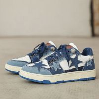 Guque couple niche design womens shoes washed denim canvas star board Air Force No. 1 all-match trendy women shoes