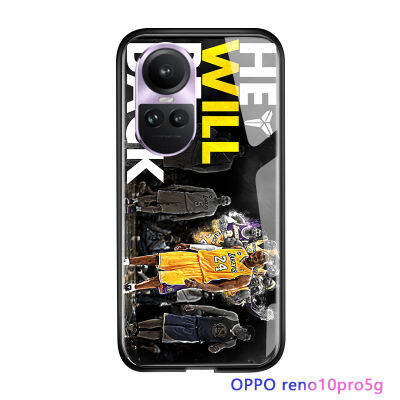 Serpens เคสสำหรับ OPPO Reno10 Pro 5G Lakers Kobe สำหรับเด็กผู้ชาย Bryant Legend เคสอุปกรณ์แมมบาสีดำเคสโทรศัพท์ตลอดกาลเคสกระจกเทมเปอร์กันกระแทก