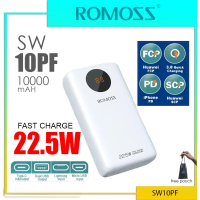 SW10PF 10000mAh Mini Portable Power Bank SCP22.5W PD20W Super Fast Charge 3 Input &amp; 3 Output Port QC 3.0 Flash Charge LED Battery Indicators Official Certified Original powerbank -1 YEAR WARRANTY BY ROMOSS MALAYSIA