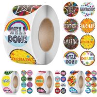 100-500pcs Cute Reward Stickers Roll with Word Motivational Stickers for School Teacher Kids Student Stationery Stickers Kids Stickers Labels