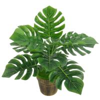 ประดิษฐ์ Monstera พืชสีเขียวพลาสติกปลอมพืชใบปาล์มบ้านสวนห้องนั่งเล่นห้องนอนระเบียงตกแต่งที่มีคุณภาพสูง