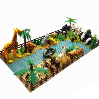 Zoo Animals Mini Classic Building Blocks for Kids Montessori Toys Compatible City Friends Creator Bricks Moc Parts Base Plates