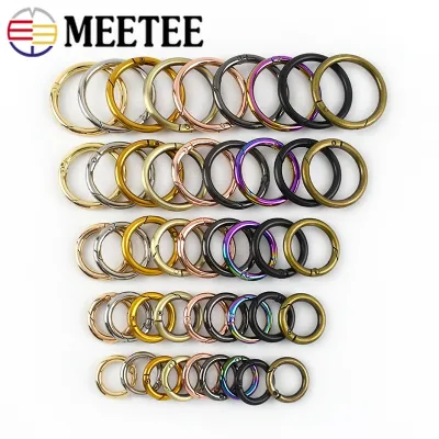 5Pcs 16-50mm Meetee Metal Spring Gate O Ring Openable Keyring Bag Belt Strap Chain Buckles Snap Clasp Clip Trigger Leather Craft