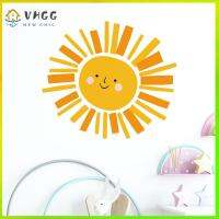 VHGG PVC Large Sun Wall Decal Removable Boho Sun Wall Stickers Big Sun Yellow Sun Wall Stickers Nursery Bedroom