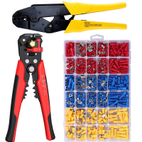 500PCS Crimping Terminals Electrical Pliers Clamp Sets Tubular Terminal Crimping Tools Ferrule Crimping Pliers Wire Crimper Tool