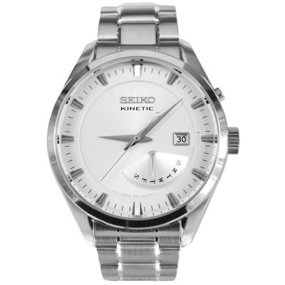 Seiko Kinetic White Watch SRN043P1