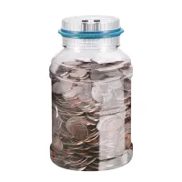 Piggy Bank Money Box Counting Function Colorful Transparent Hobby Cultivation Fine Workmanship Cash Jar Desk Decor