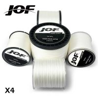 JOF PE สายถักเอ็นตกปลาสายตกปลา Multifilament สีขาวแข็งแรง4เส้น100ม. 300ม. 500ม. 1000ม. ตกปลา